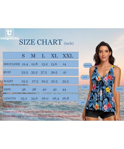 Tummy Control Tankini Bathing Suits for Women 2 Piece Swimsuits Tank Top with Boyshorts Red Floral $16.11 Swimsuits