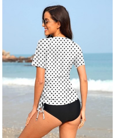 Women Rash Guard Long Sleeve Swim Shirts UPF 50 Sun Protection Swimsuit Top Bathing Suit No Bottom D-white | Black Dot $20.64...