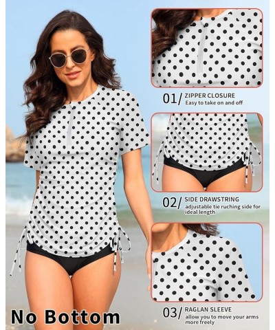 Women Rash Guard Long Sleeve Swim Shirts UPF 50 Sun Protection Swimsuit Top Bathing Suit No Bottom D-white | Black Dot $20.64...