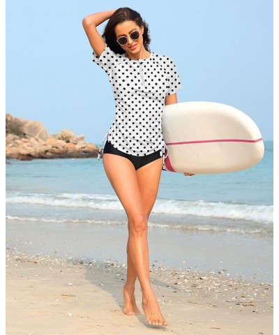 Women Rash Guard Long Sleeve Swim Shirts UPF 50 Sun Protection Swimsuit Top Bathing Suit No Bottom D-white | Black Dot $20.64...