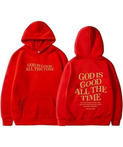 Christian Hoodies for Women Casual God Is Good All The Time Graphic Fleece Oversized Sweatshirts Bible Verse Pullover Tops A1...