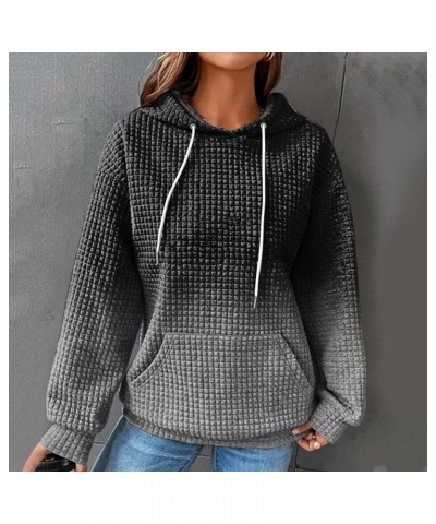 Women Waffle Cute Knit Hoodies Drawstring Pullover Sweatshirts Fashion Casual Sweaters Comfy Fall Clothes Outfits Black-6 $9....