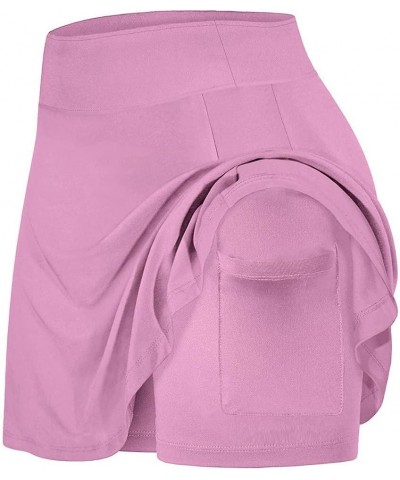 Summer Breathable Tennis Skirt for Women with Pockets Athletic Golf Skorts Skirts Shorts 2023 New Workout Running Sports Pink...