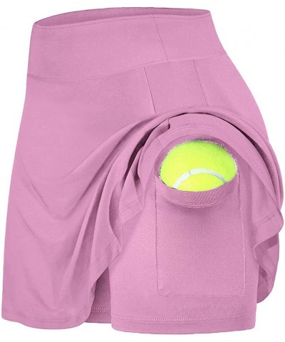 Summer Breathable Tennis Skirt for Women with Pockets Athletic Golf Skorts Skirts Shorts 2023 New Workout Running Sports Pink...