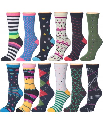 12/24/48 Pairs Pack Women's Colorful Patterned Cute Funny Casual Fashion Crew Socks Polka Stripe $16.51 Socks