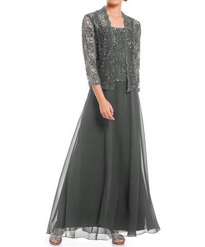 Mother of The Bride Dresses Lace Evening Formal Dress Beaded Wedding Guest Groom Dress with Jacket Women's Steel Grey $28.80 ...