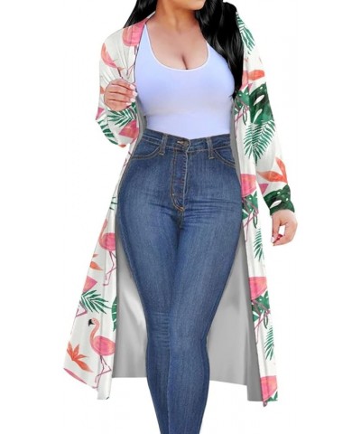 JooMeryer Women's 3D Van Gogh Oil Painting Printed Long Sleeve Front Open Casual Coats Cardigans Monstera Flamingo $15.04 Swe...