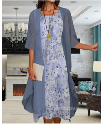 Two-Piece Set Maxi Dress for Womens Chiffon Cardigan Wedding Guest Floral Print Midi Dresses B2 Style06 $15.74 Swimsuits