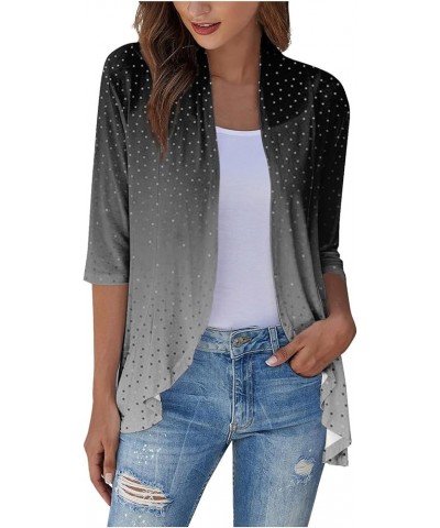 Cardigan Sweaters for Women Lightweight 3/4 Sleeve Coat Loose Jacket Printed Outwear Casual Open Front Kimono 1-gray $8.54 Ot...