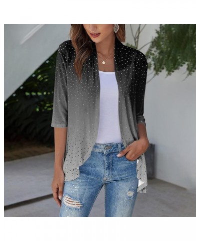 Cardigan Sweaters for Women Lightweight 3/4 Sleeve Coat Loose Jacket Printed Outwear Casual Open Front Kimono 1-gray $8.54 Ot...