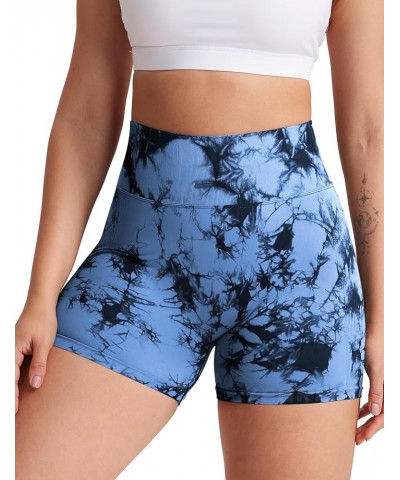 Women High Waist Workout Yoga Gym Smile Contour Seamless Cycling Shorts… 2 Tie Dye Dark Blue $11.28 Activewear