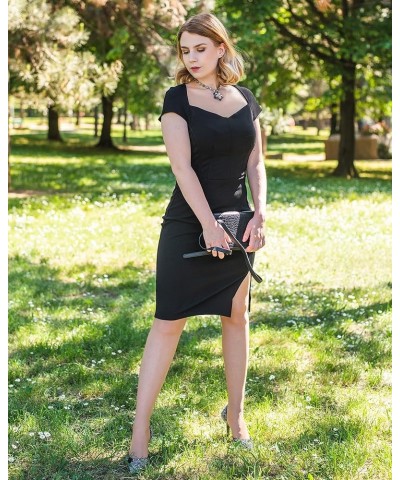 Women's Chic Sweetheart Split Cocktail Party Bodycon Dress A-black $9.00 Dresses