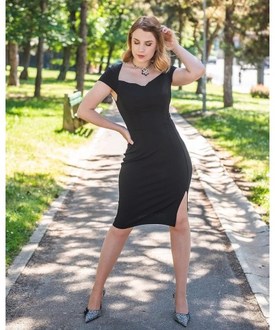 Women's Chic Sweetheart Split Cocktail Party Bodycon Dress A-black $9.00 Dresses