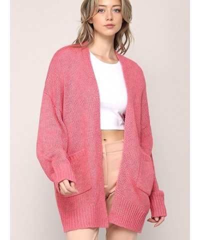 Womens Long Sleeve Open Front Chunky Knit Batwing Warm and Comfy Cardigan Loose Baggy Sweater with Pocket Wsk2380_pink $18.42...