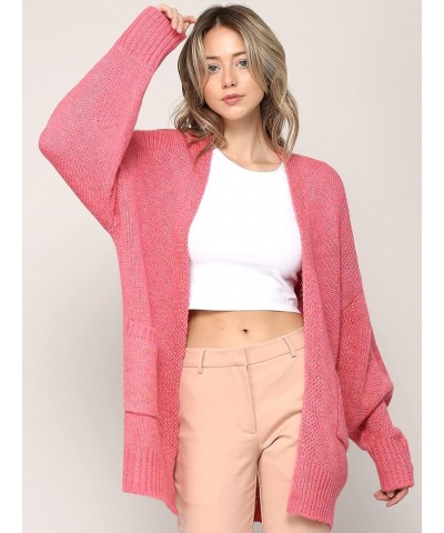 Womens Long Sleeve Open Front Chunky Knit Batwing Warm and Comfy Cardigan Loose Baggy Sweater with Pocket Wsk2380_pink $18.42...