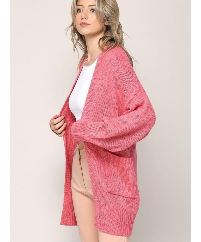 Womens Long Sleeve Open Front Chunky Knit Batwing Warm and Comfy Cardigan Loose Baggy Sweater with Pocket Wsk2380_pink $18.42...