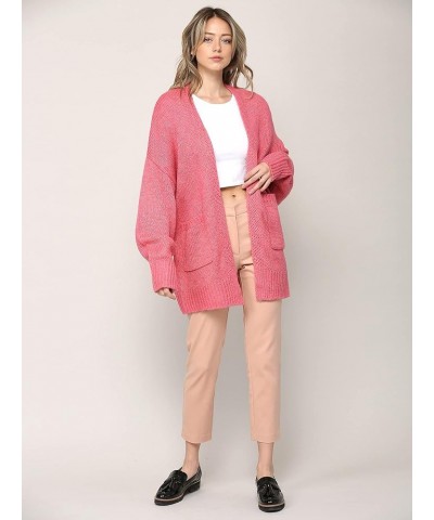 Womens Long Sleeve Open Front Chunky Knit Batwing Warm and Comfy Cardigan Loose Baggy Sweater with Pocket Wsk2380_pink $18.42...