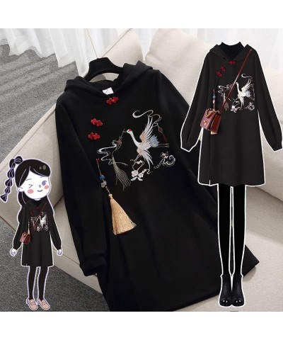 Women's Winter Chinese Style Hoodies Sweatshirt Dress Hanfu Long Sleeve Embroidery Thicken Cheongsam 11 $26.00 Hoodies & Swea...