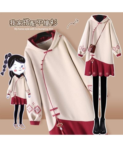 Women's Winter Chinese Style Hoodies Sweatshirt Dress Hanfu Long Sleeve Embroidery Thicken Cheongsam 11 $26.00 Hoodies & Swea...