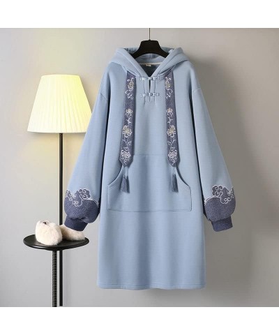 Women's Winter Chinese Style Hoodies Sweatshirt Dress Hanfu Long Sleeve Embroidery Thicken Cheongsam 11 $26.00 Hoodies & Swea...