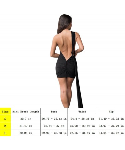 Women's Sexy One Shoulder Backless Maxi Dress Elegant Ruched O Ring Sleeveless Evening Dress Long Gown Cocktail Dress A Black...