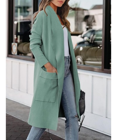 Women's Cardigan 2023 Long Sleeve Draped Open Front Casual Knit Oversized Long Jacket Sweater Coat with Pockets Gray Green $2...