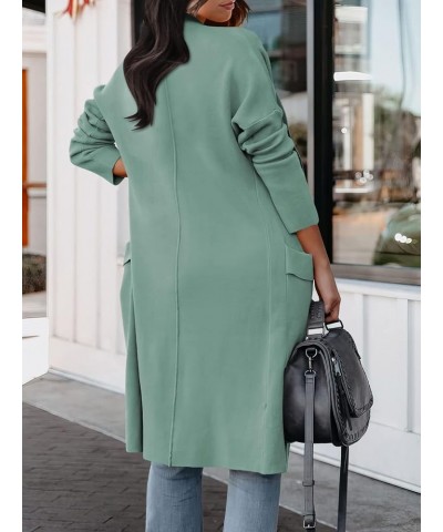 Women's Cardigan 2023 Long Sleeve Draped Open Front Casual Knit Oversized Long Jacket Sweater Coat with Pockets Gray Green $2...