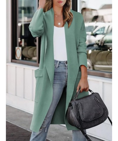 Women's Cardigan 2023 Long Sleeve Draped Open Front Casual Knit Oversized Long Jacket Sweater Coat with Pockets Gray Green $2...