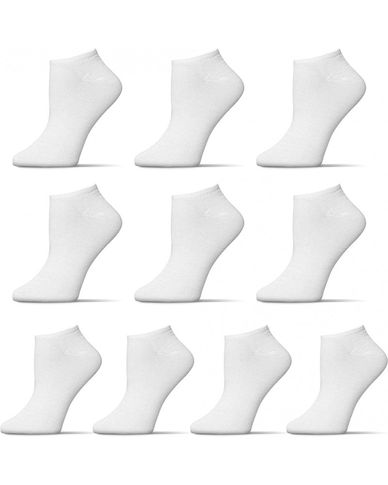 Low Cut Womens Socks Bulk Pack - Moisture Wicking Socks for Women, Includes 10 Pairs Womens Socks Size 9-11 - One Size White ...