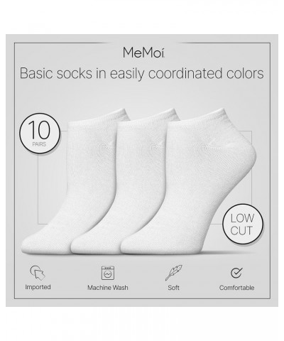 Low Cut Womens Socks Bulk Pack - Moisture Wicking Socks for Women, Includes 10 Pairs Womens Socks Size 9-11 - One Size White ...