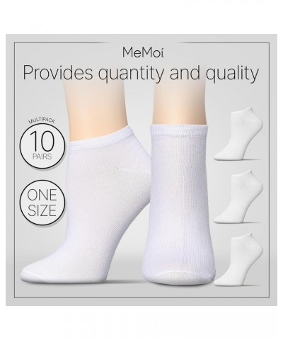 Low Cut Womens Socks Bulk Pack - Moisture Wicking Socks for Women, Includes 10 Pairs Womens Socks Size 9-11 - One Size White ...