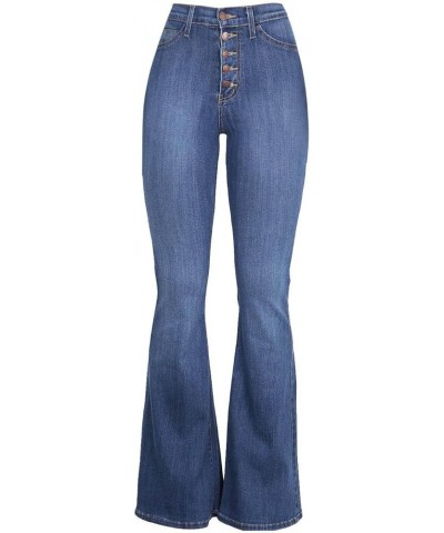 Womens Flare Jeans High Waisted Premium Wedgie Button Fly Denim Pants with Pockets Slim Bootcut Skinny Straight Jean Flare Je...