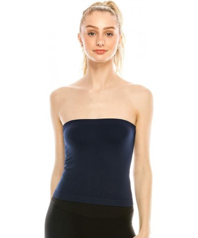 Mini Bandeau Strapless Tube Top, UV Protective Fabric, Rated UPF 50+, Made in USA Dark Navy $10.00 Tanks