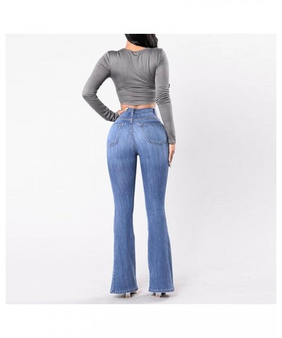 Womens Flare Jeans High Waisted Premium Wedgie Button Fly Denim Pants with Pockets Slim Bootcut Skinny Straight Jean Flare Je...