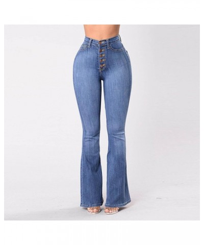 Womens Flare Jeans High Waisted Premium Wedgie Button Fly Denim Pants with Pockets Slim Bootcut Skinny Straight Jean Flare Je...