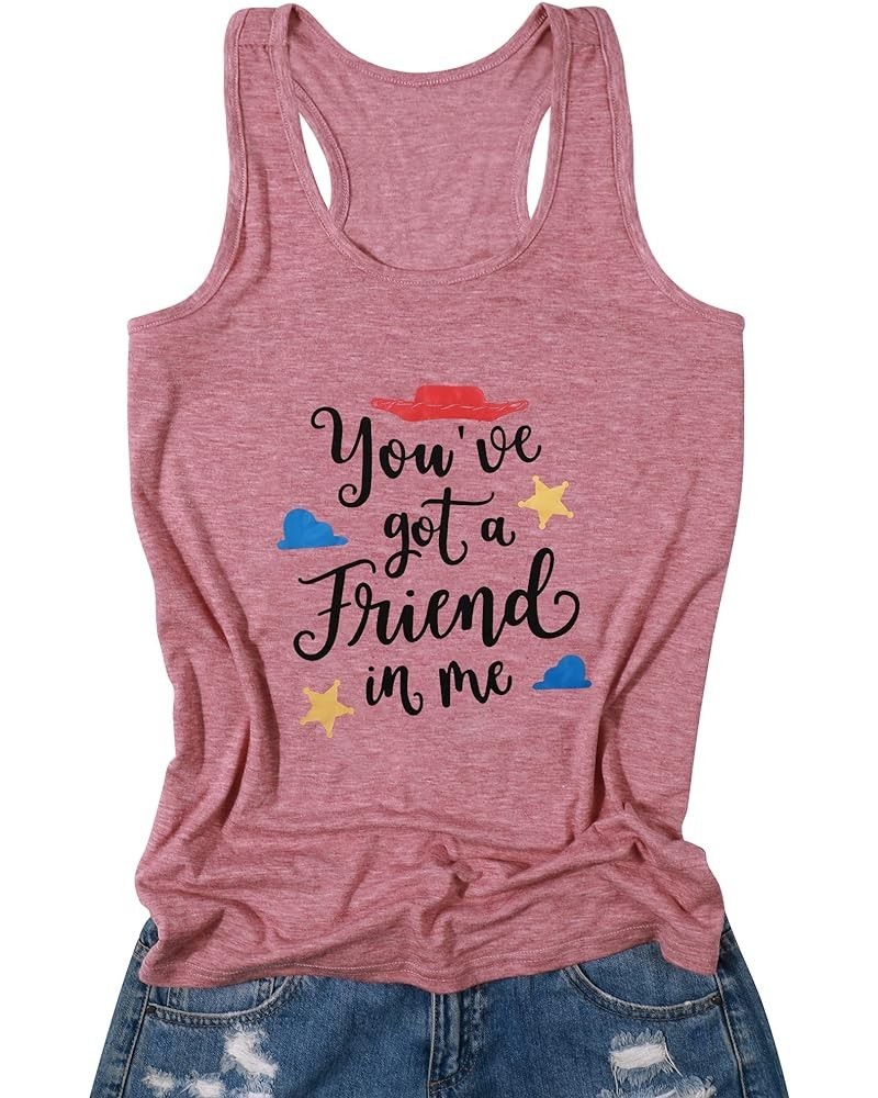 You've Got a Friend in Me T Shirt Women Funny Letter Print Shirts Cute Graphic Tee Casual Summer Short Sleeve Tops Pink Top $...